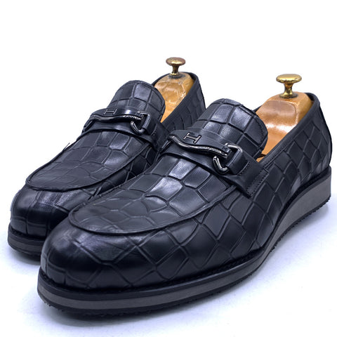 PRD cracked leather dress shoe | Black