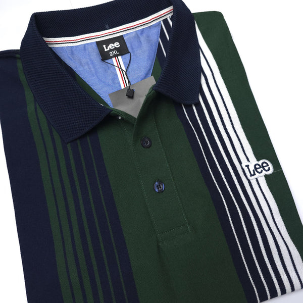 Lee striped designer polo shirt | Green
