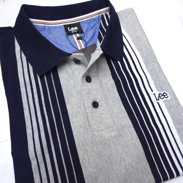 Lee striped designer polo shirt | Grey