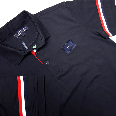 THF designer banded polo shirt | Navy Blue