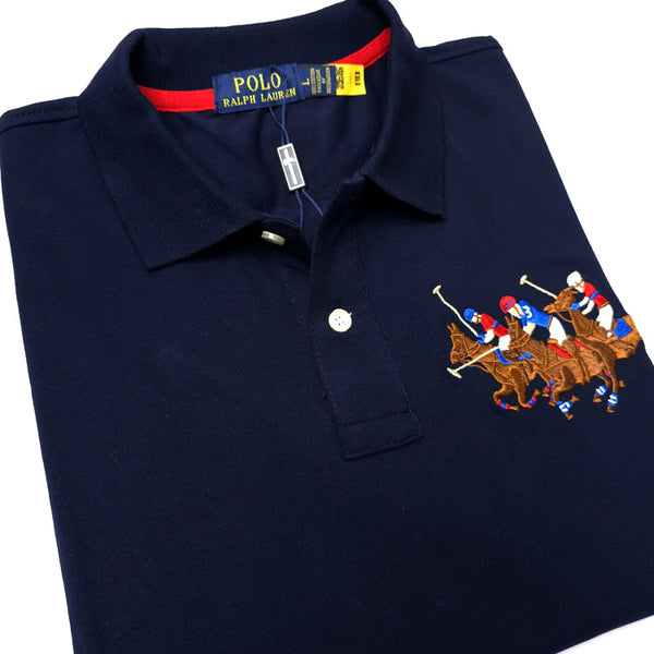 PRL tier-crested polo shirt | Navy blue