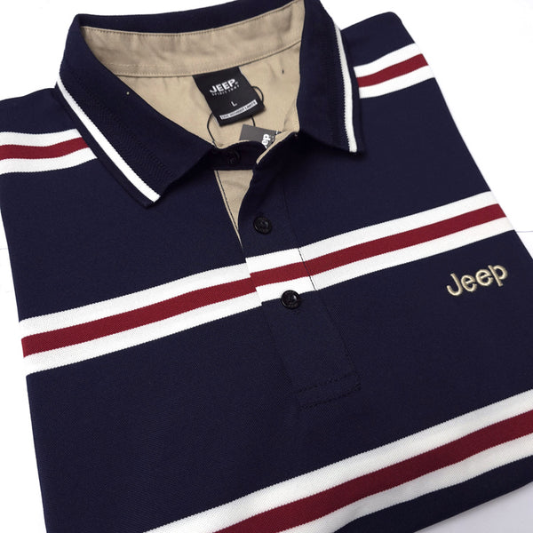JP designer striped polo shirt | Blue