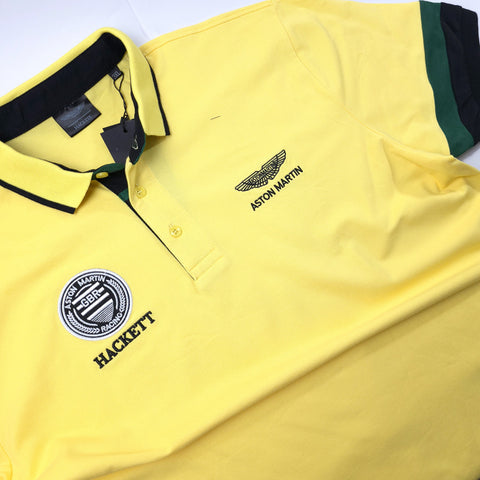 AM crested designer polo shirt | Yellow