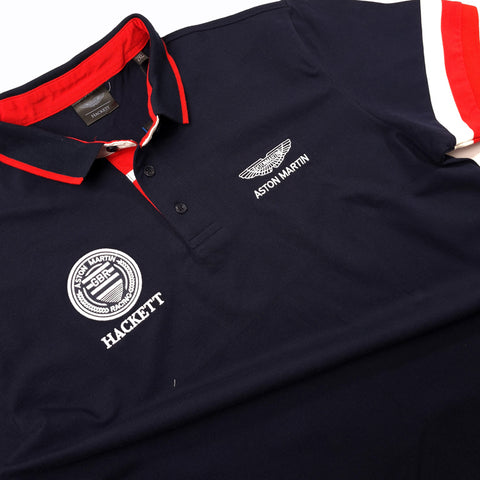 AM crested designer polo shirt | Navy blue
