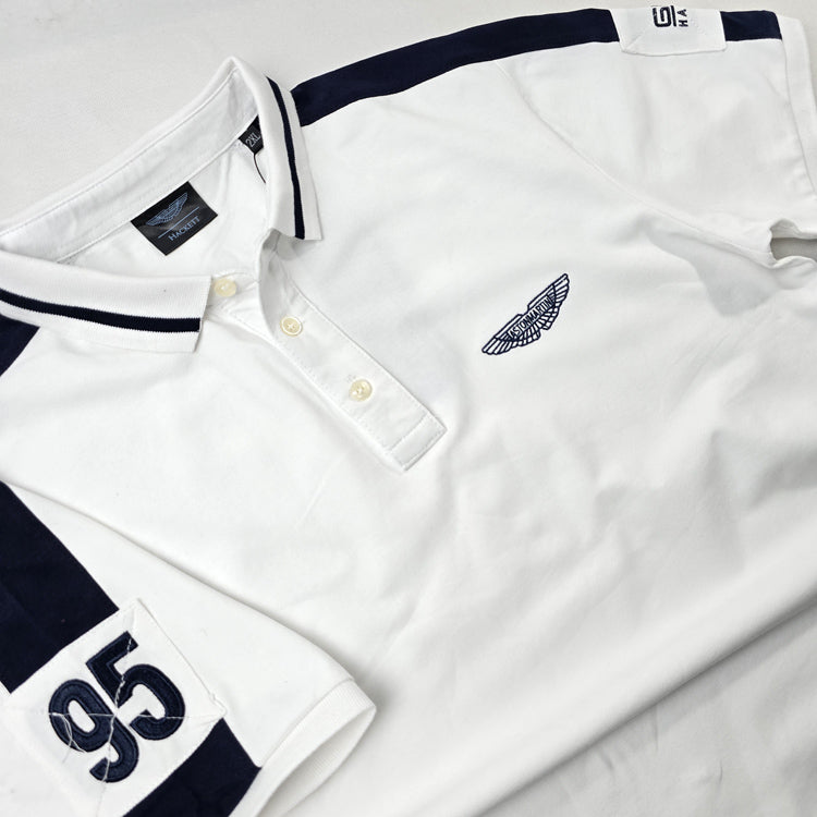 BIG- AM 95' crested polo shirt | White