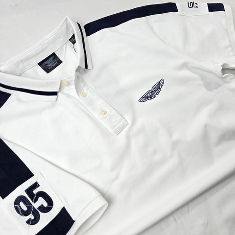 BIG- AM 95' crested polo shirt | White