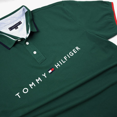 THF lettered designer polo shirt | Green