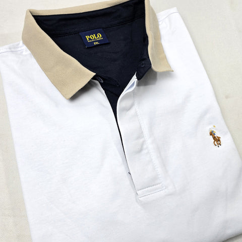 PRL toned collar polo shirt | White