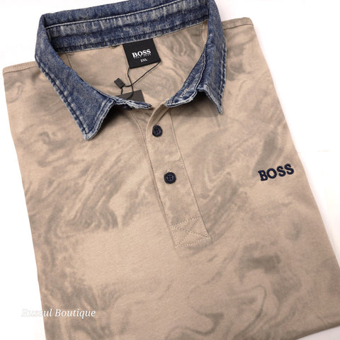 BS Denim collar polo shirt | Beige