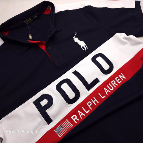 PRL Bold crested plain polo shirt | Navy blue