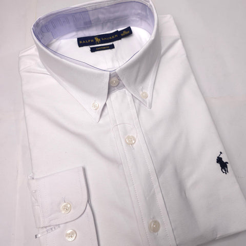 PRL designer men's dress Shirt | White