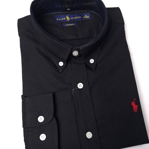 PRL designer men's dress Shirt | Black