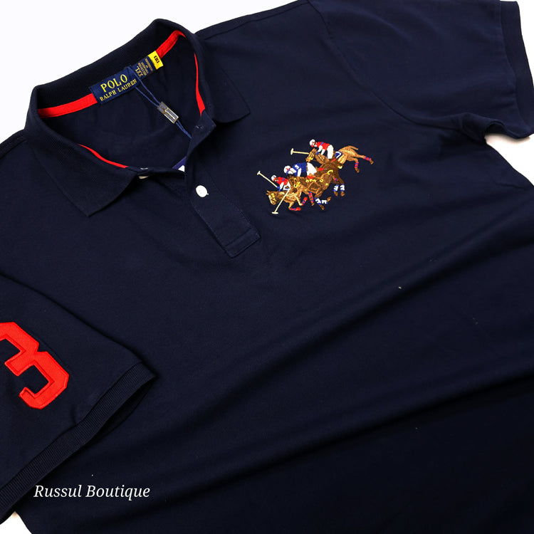 BIG- PRL tier-crested polo shirt | Navy blue