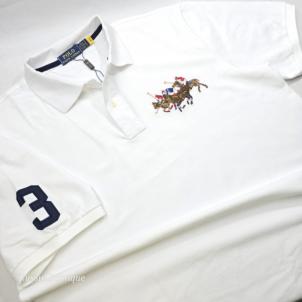 PRL tier-crested polo shirt | White