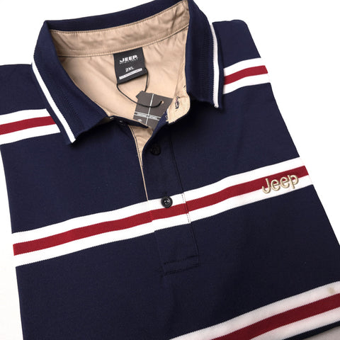 JP designer striped polo shirt | Blue