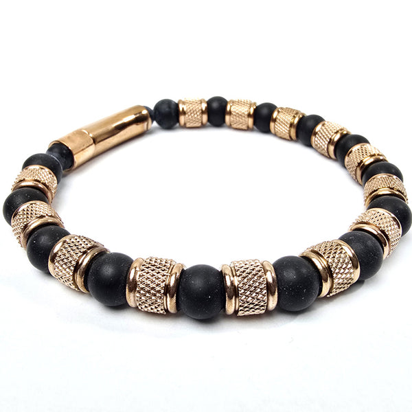 RB sequence leather Bracelet | Rosegold