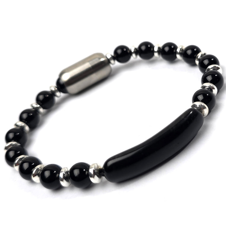 Classic Beaded Bracelet for men | Silver