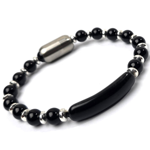 Classic Beaded Bracelet for men | Silver