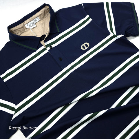 CD striped polo shirt | Navy Blue