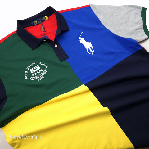 BIG- PRL Block crested polo shirt | Green