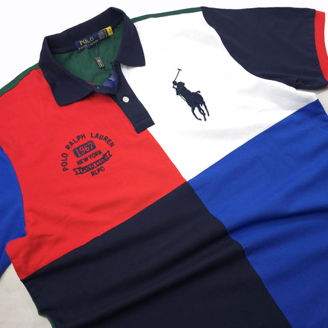 BIG- PRL Block crested polo shirt | Red