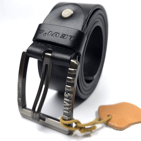 Levi buckled leather belt for men | Black