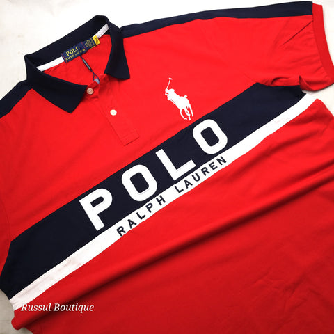 BIG- PRL Bold crested plain polo shirt | Red