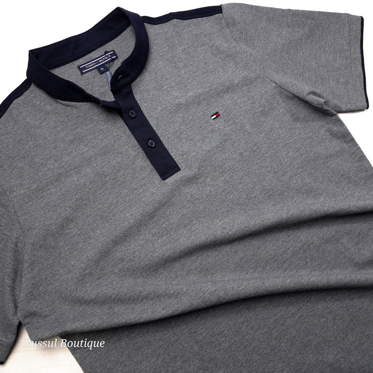 THF half button T-shirt | Grey