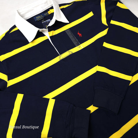 Longsleeve PRL striped polo for men | Navy Blue