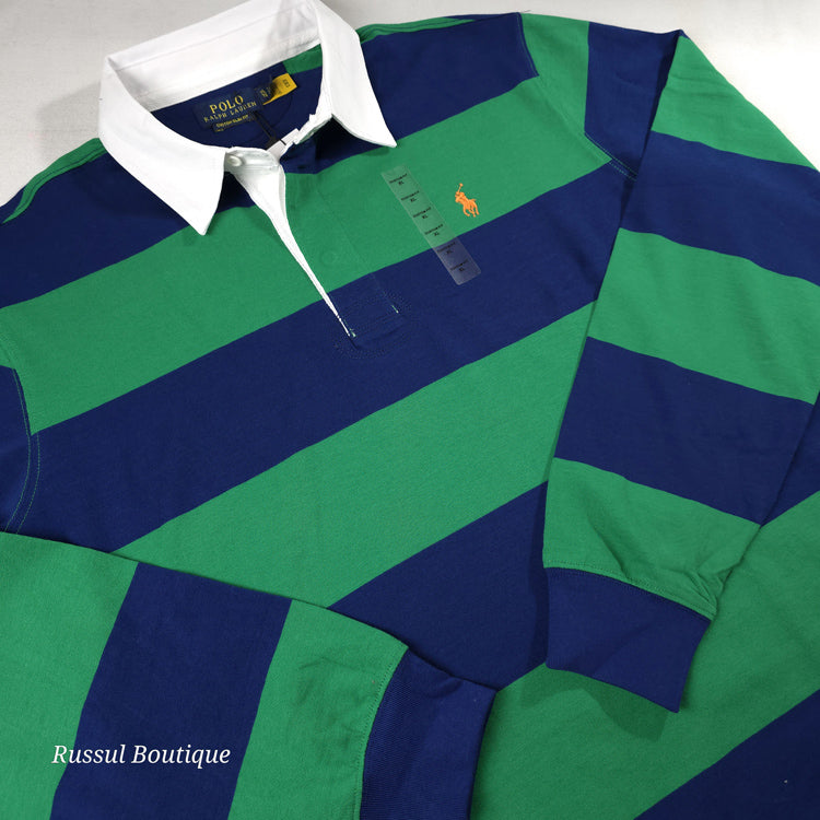 Longsleeve PRL striped polo for men | Green