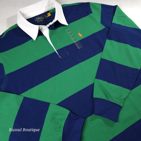 Longsleeve PRL striped polo for men | Green
