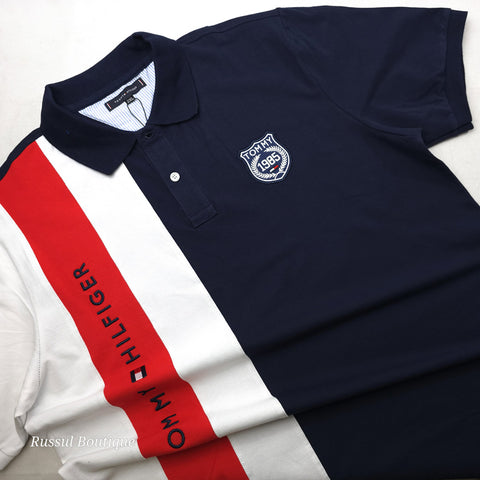 THF 85' Lettered men's polo shirt | Navy blue
