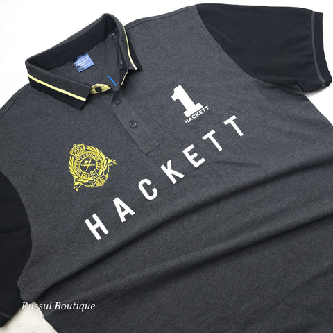 BIG- HCK lettered designer polo shirt | Grey
