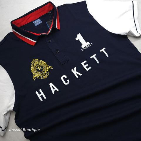 HCK lettered designer polo shirt | Navy Blue