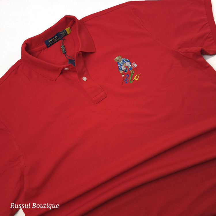 PRL Bear crested polo shirt | Red