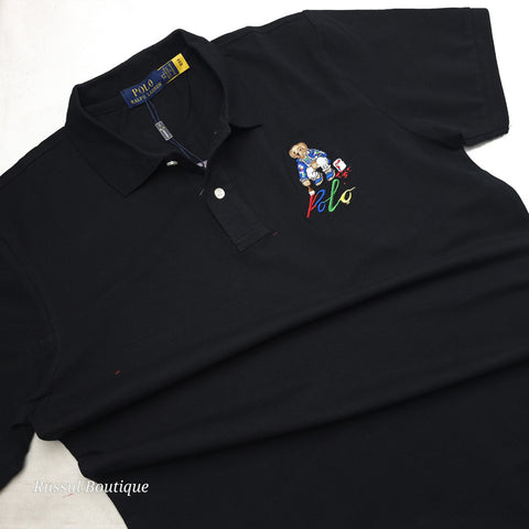 PRL Bear crested polo shirt | Black