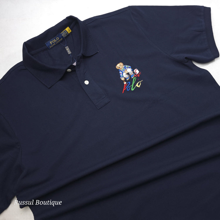 PRL Bear crested polo shirt | Navy blue