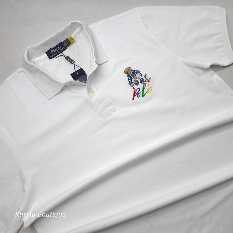 PRL Bear crested polo shirt | White