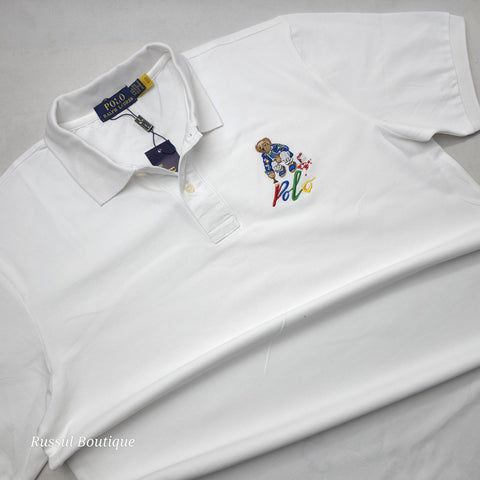 PRL Bear crested polo shirt | White