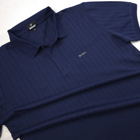 MD Textured polo shirt | Navy blue