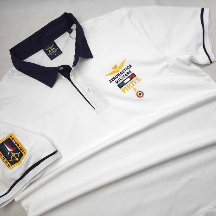 BIG- ANM crested polo shirt | White