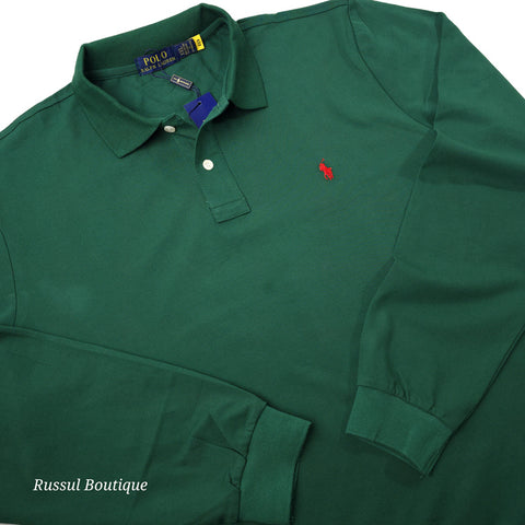 Longsleeve PRL plain polo for men | Green