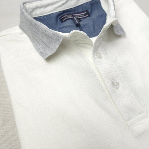 THF textured polo shirt | White