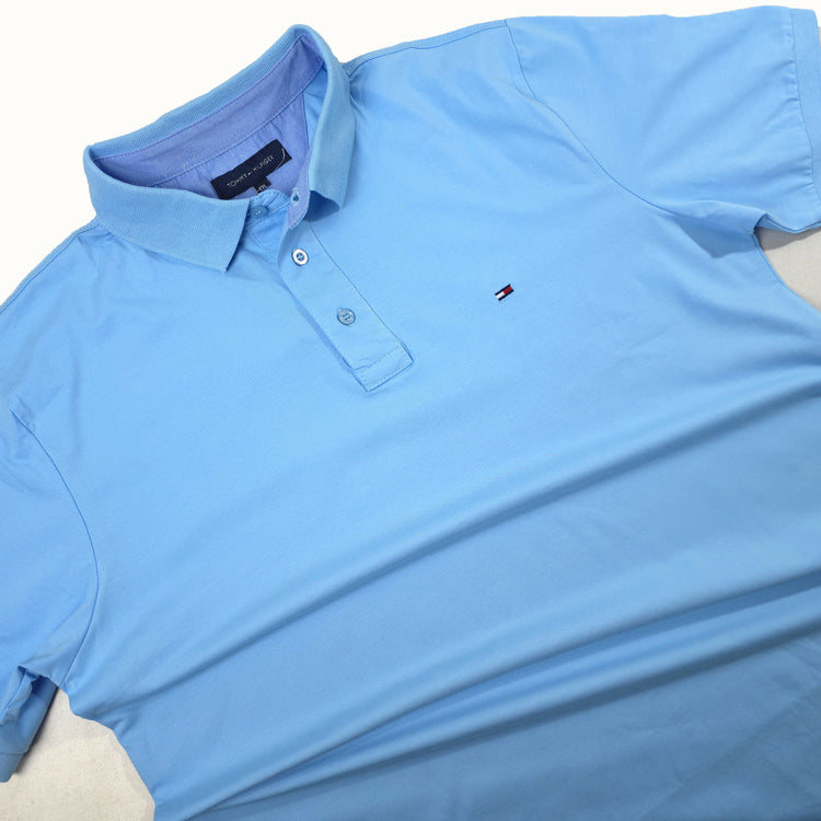 THF designer plain polo shirt | Sky blue