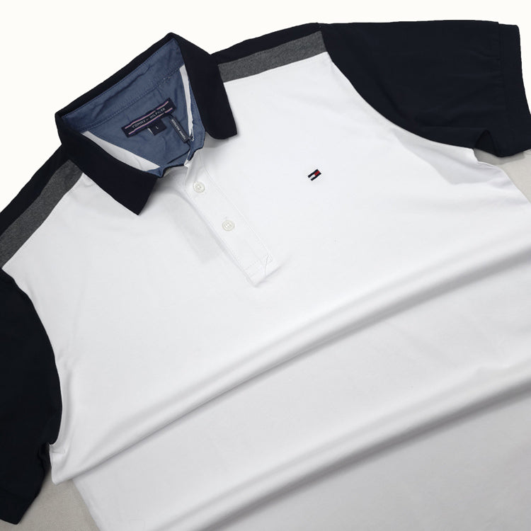 THF duo sleeve designer polo shirt | White