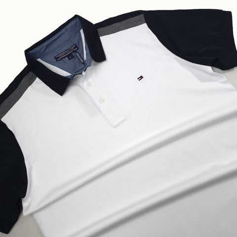 THF duo sleeve designer polo shirt | White