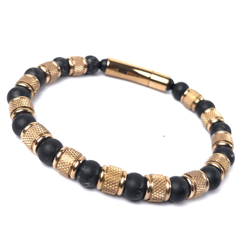 RB sequence leather Bracelet | Rosegold