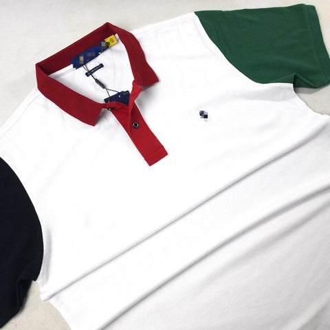 PRL two-toned sleeve polo shirt | White