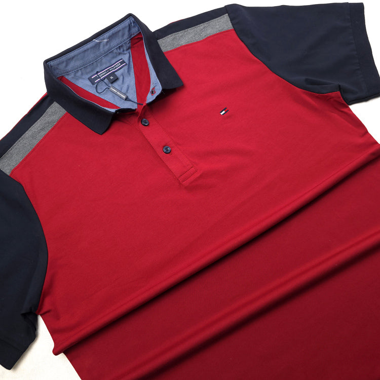 THF duo sleeve designer polo shirt | Wine