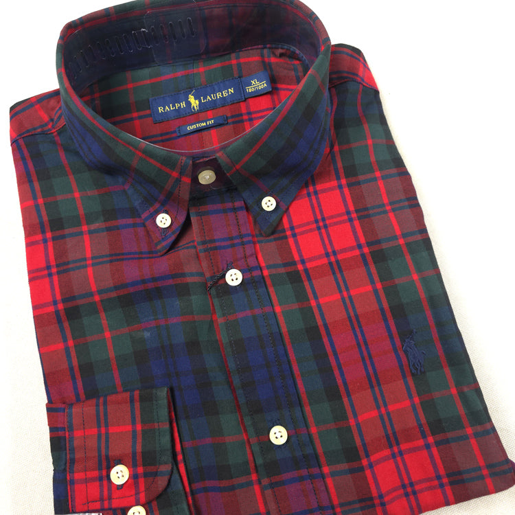 PRL two toned check Shirt for men | Red/Green